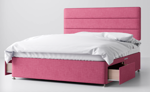 Divan Bed In Multiple Colours with 2 Drawers either Side