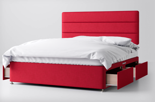 Divan Bed In Multiple Colours with 4 Drawers