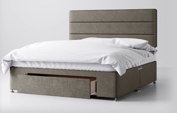 Divan Bed In Multiple Colours with End Drawer